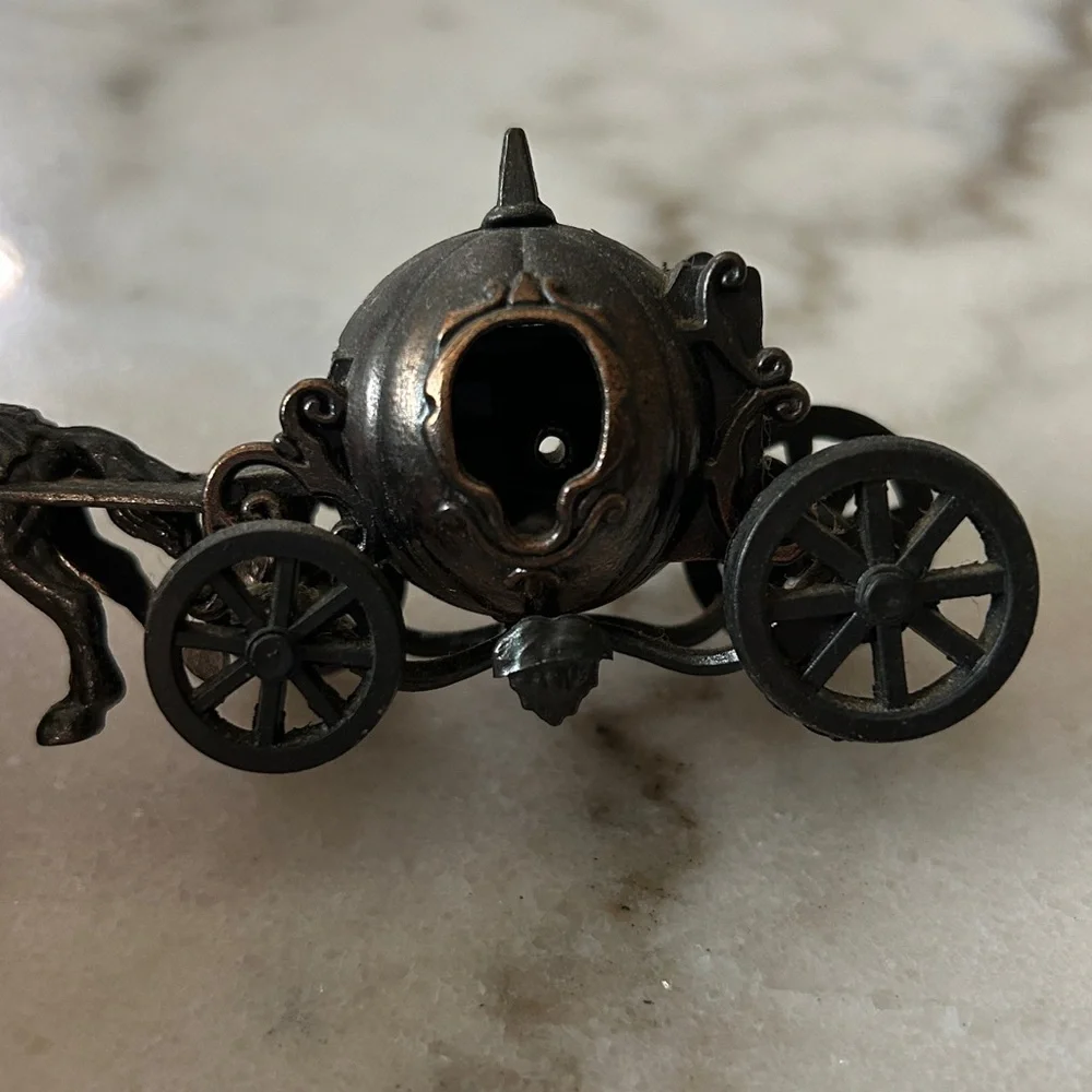 Pencil Sharpener Horse-Carriage Die Cast Copper Miniature Cinderella Fairytale - Picture 3 of 12